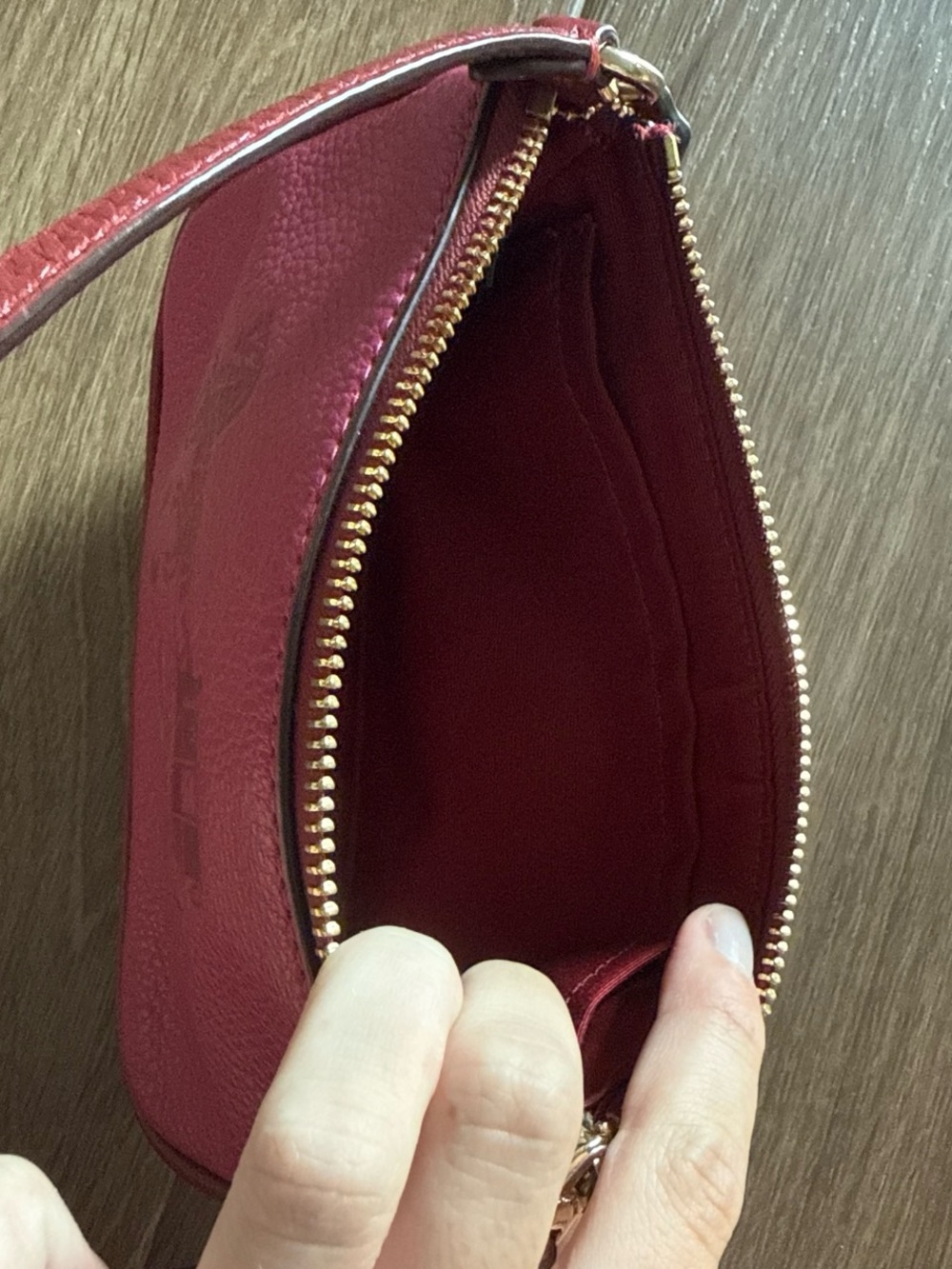 Coach Hot Pink Pebbled Leather Wristlet - Picture 6 of 8